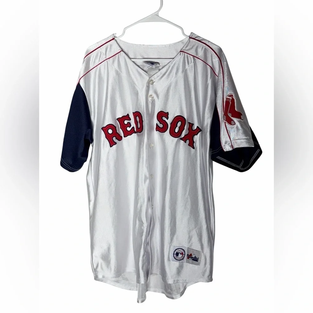 Majestic White Red Sox Baseball Jersey X-Large - Picture 1 of 5